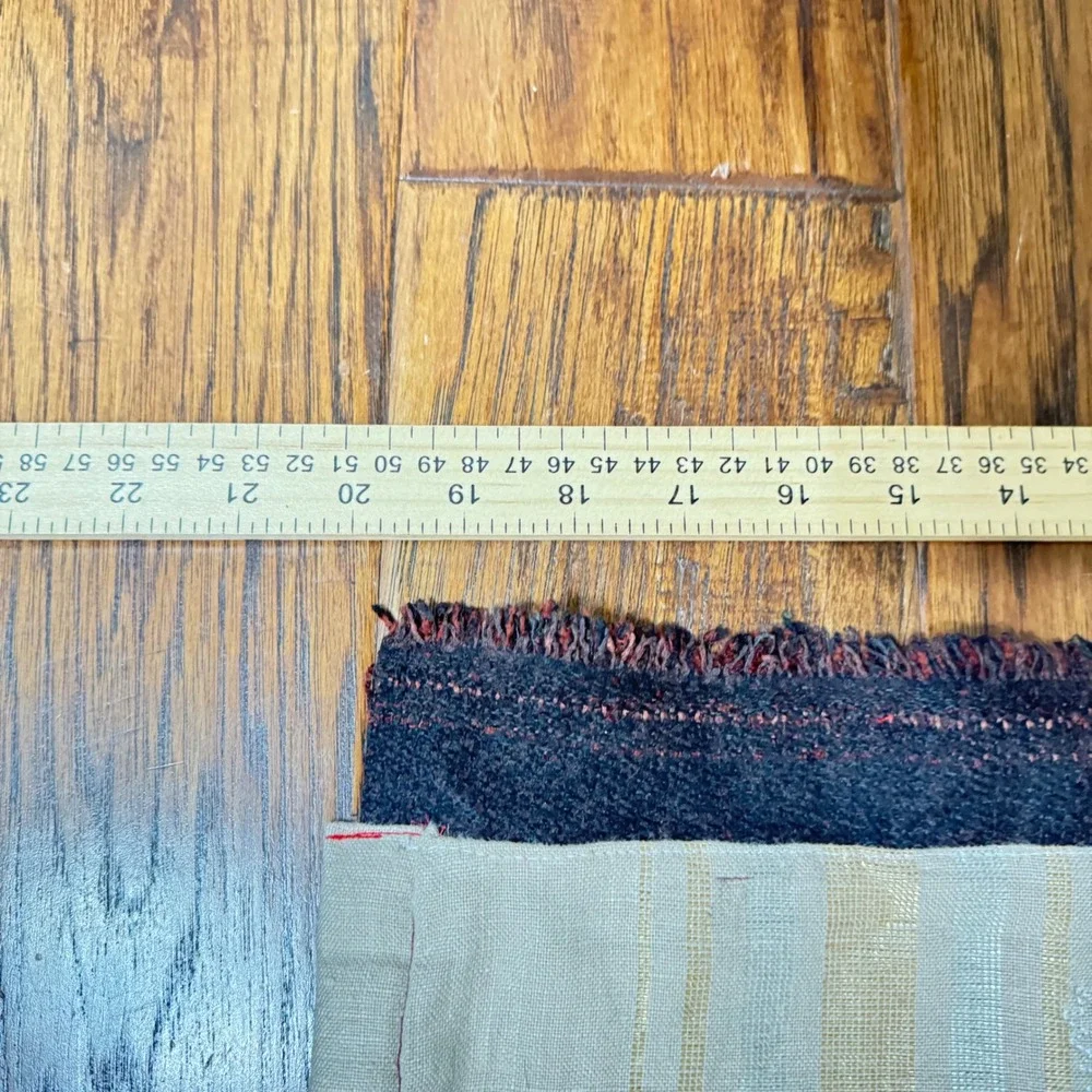 VTG Handmade Applique Table‎ Runner Burgundy Chenille Butterfly Folk Art 52x15